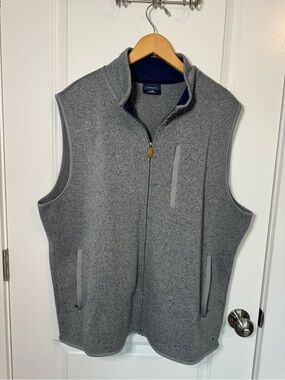 Crown & Ivy Men's Gray Full-Zip Fleece Vest